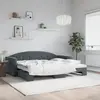 Lit de jour avec gigogne sans matelas gris foncé 90x200 cm vidaXL