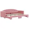 vidaXL Lit de jour avec lit gigogne rose 80x200 cm velours 3197297