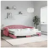 vidaXL Lit de jour avec lit gigogne rose 90x200 cm velours 3197304