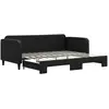 vidaXL Lit de jour avec lit gigogne noir 90x200 cm tissu