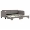 vidaXL Vidaxl Lit De Jour Avec Lit Gigogne Taupe 90x200 Cm Tissu
