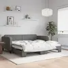 vidaXL Lit de jour avec lit gigogne gris foncé 100x200 cm tissu