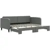 vidaXL Lit de jour avec lit gigogne gris foncé 90x200 cm tissu