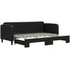 vidaXL Lit de jour avec lit gigogne noir 80x200 cm tissu
