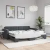 vidaXL Lit de jour avec gigogne sans matelas gris foncé 90x190 cm