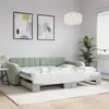 vidaXL Lit de jour avec lit gigogne gris clair 90x200 cm velours 3196929