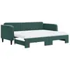 vidaXL Lit de jour avec gigogne et matelas vert foncé 90x200cm velours