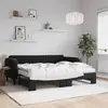 vidaXL Lit de jour avec gigogne et matelas noir 90x200 cm velours