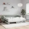 vidaXL Lit de jour avec lit gigogne gris clair 90x200 cm velours