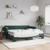 vidaXL Lit de jour avec gigogne et matelas vert foncé 80x200cm velours