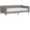 vidaXL Lit de jour avec matelas taupe 90x200 cm tissu