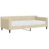 vidaXL Lit de jour avec matelas crème 90x200 cm tissu