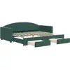 vidaXL Lit de jour avec gigogne et tiroirs vert foncé 90x200cm velours