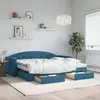 vidaXL Lit de jour avec gigogne et tiroirs bleu 90x200 cm velours