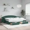 vidaXL Lit de jour avec gigogne et tiroirs vert foncé 90x200cm velours