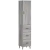 vidaXL Buffet haut Sonoma gris 34,5x34x180 cm Bois d'ingénierie