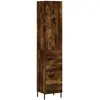 vidaXL Buffet haut Chêne fumé 34,5x34x180 cm Bois d'ingénierie