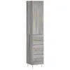 vidaXL Buffet haut Sonoma gris 34,5x34x180 cm Bois d'ingénierie