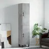 vidaXL Buffet haut Gris béton 34,5x34x180 cm Bois d'ingénierie