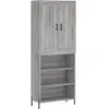 vidaXL Buffet haut Sonoma gris 69,5x34x180 cm Bois d'ingénierie