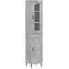vidaXL Buffet haut Gris béton 34,5x34x180 cm Bois d'ingénierie