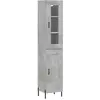 vidaXL Buffet haut Gris béton 34,5x34x180 cm Bois d'ingénierie