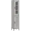 vidaXL Buffet haut Sonoma gris 34,5x34x180 cm Bois d'ingénierie