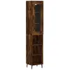 vidaXL Buffet haut Chêne fumé 34,5x34x180 cm Bois d'ingénierie