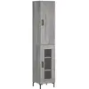 vidaXL Buffet haut Sonoma gris 34,5x34x180 cm Bois d'ingénierie