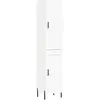 vidaXL Buffet haut Blanc 34,5x34x180 cm Bois d'ingénierie