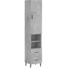 vidaXL Buffet haut Gris béton 34,5x34x180 cm Bois d'ingénierie