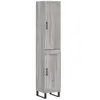 vidaXL Buffet haut Sonoma gris 34,5x34x180 cm Bois d'ingénierie