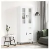 vidaXL Buffet haut Blanc 69,5x34x180 cm Bois d'ingénierie