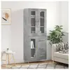 vidaXL Buffet haut Gris béton 69,5x34x180 cm Bois d'ingénierie
