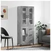 vidaXL Buffet haut Gris béton 69,5x34x180 cm Bois d'ingénierie