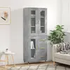 vidaXL Buffet haut Gris béton 69,5x34x180 cm Bois d'ingénierie