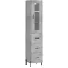 vidaXL Buffet haut Gris béton 34,5x34x180 cm Bois d'ingénierie