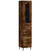 vidaXL Buffet haut Chêne fumé 34,5x34x180 cm Bois d'ingénierie