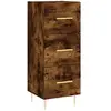 vidaXL Buffet haut Chêne fumé 34,5x34x180 cm Bois d'ingénierie