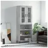 vidaXL Buffet haut Gris béton 69,5x34x180 cm Bois d'ingénierie