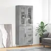 vidaXL Buffet haut Gris béton 69,5x34x180 cm Bois d'ingénierie