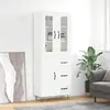vidaXL Buffet haut Blanc 69,5x34x180 cm Bois d'ingénierie