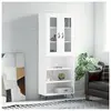 vidaXL Buffet haut Blanc 69,5x34x180 cm Bois d'ingénierie