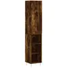 vidaXL Buffet haut Chêne fumé 34,5x34x180 cm Bois d'ingénierie