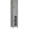 vidaXL Buffet haut Sonoma gris 34,5x34x180 cm Bois d'ingénierie