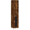 vidaXL Buffet haut Chêne fumé 34,5x34x180 cm Bois d'ingénierie