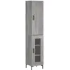 vidaXL Buffet haut Sonoma gris 34,5x34x180 cm Bois d'ingénierie