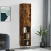 vidaXL Buffet haut Chêne fumé 34,5x34x180 cm Bois d'ingénierie