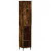 vidaXL Buffet haut Chêne fumé 34,5x34x180 cm Bois d'ingénierie
