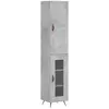 vidaXL Buffet haut Gris béton 34,5x34x180 cm Bois d'ingénierie